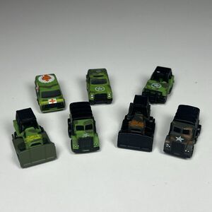 7 Vintage Micro Machines Military Army Vehicles Lot Blazer Ambulance Cargo Dozer